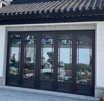 Imitation ancient broken bridge aluminum alloy window Chinese style doors and windows Villa Landscaped Courtyard doors and windows hollow glass retro window Customized