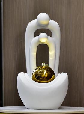 点岛引财引宝流水喷泉饰品家居用品前台收银现代装饰水景开幕礼