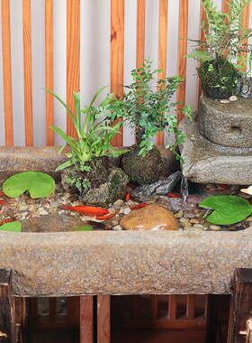 中式阳台造景鱼池喷泉禅意办公室流水摆件循环水景观户外庭院鱼缸