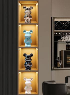 暴力熊摆件家居客厅轻奢酒柜电视柜装饰品景德镇陶瓷乔迁新居礼品