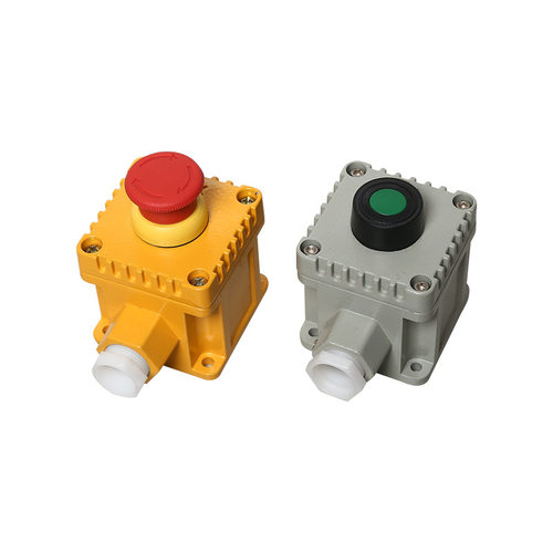 防爆急停按钮盒带指示灯LA53-4消防停止按钮自锁开关控制旋钮线盒 - 图2