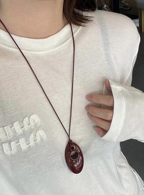 安可拉红U型马蹄项链2024新款