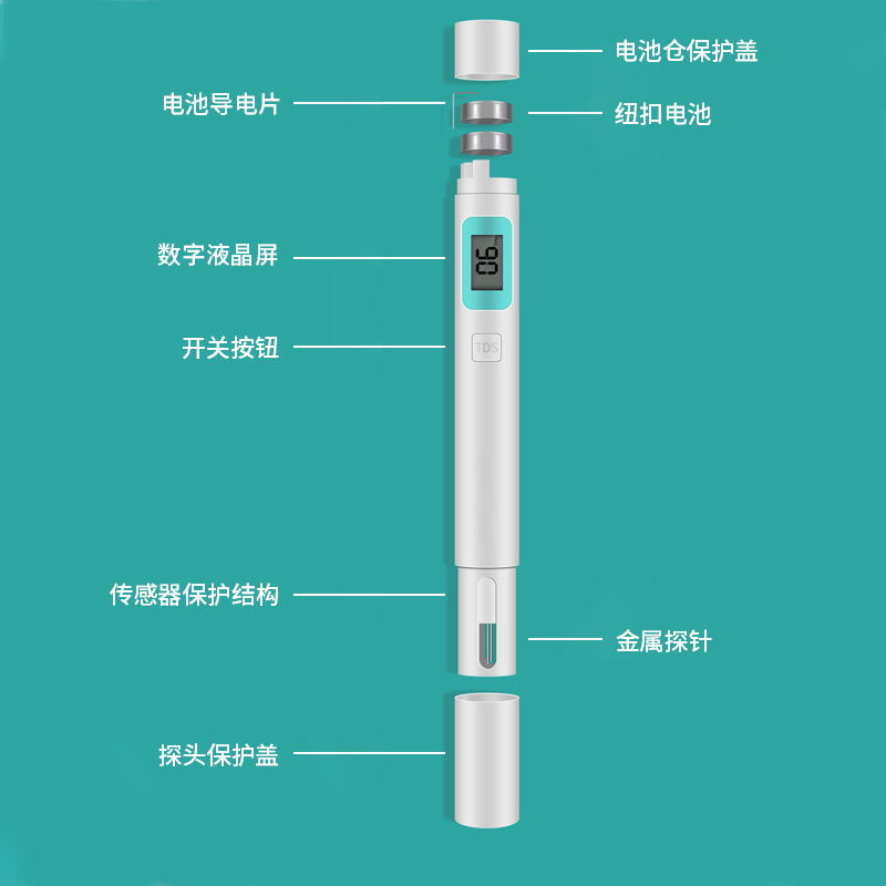 璞勒TDS水质检测笔多功能家用自来水高精度测水仪器鱼缸检测仪