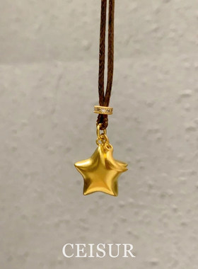 古法镶仿钻星星项链百搭气质精致