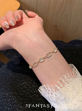 S925纯银眼石猪鼻子手链精致气质