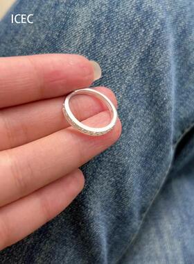 新中式圆珠设计戒指简约百搭素圈