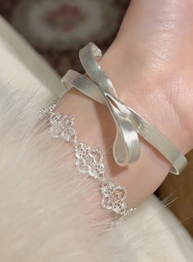 高保色拉丝不规则蝴蝶结手镯叠戴