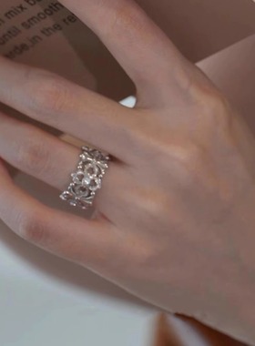 法式镂空雕花戒指女小众设计轻奢
