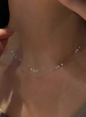 清冷感水滴锆石吊坠金色项链女款