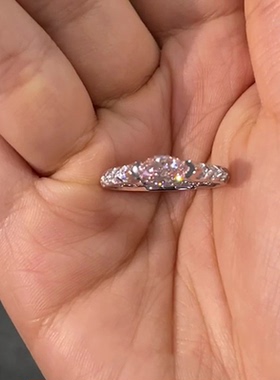 粉色爆闪仿马眼钻戒指女气质指环