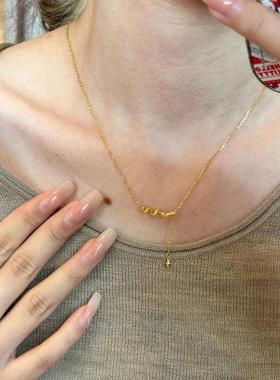 s925纯银项链小众金色灵蛇锁骨链