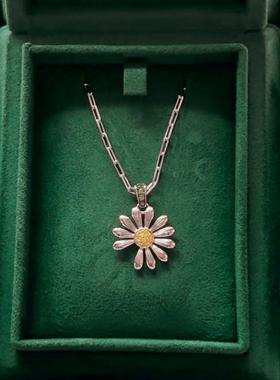 韩系雏菊吊坠项链女高级感锁骨链