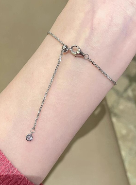 S925纯银莫桑石爱心手链2025新款