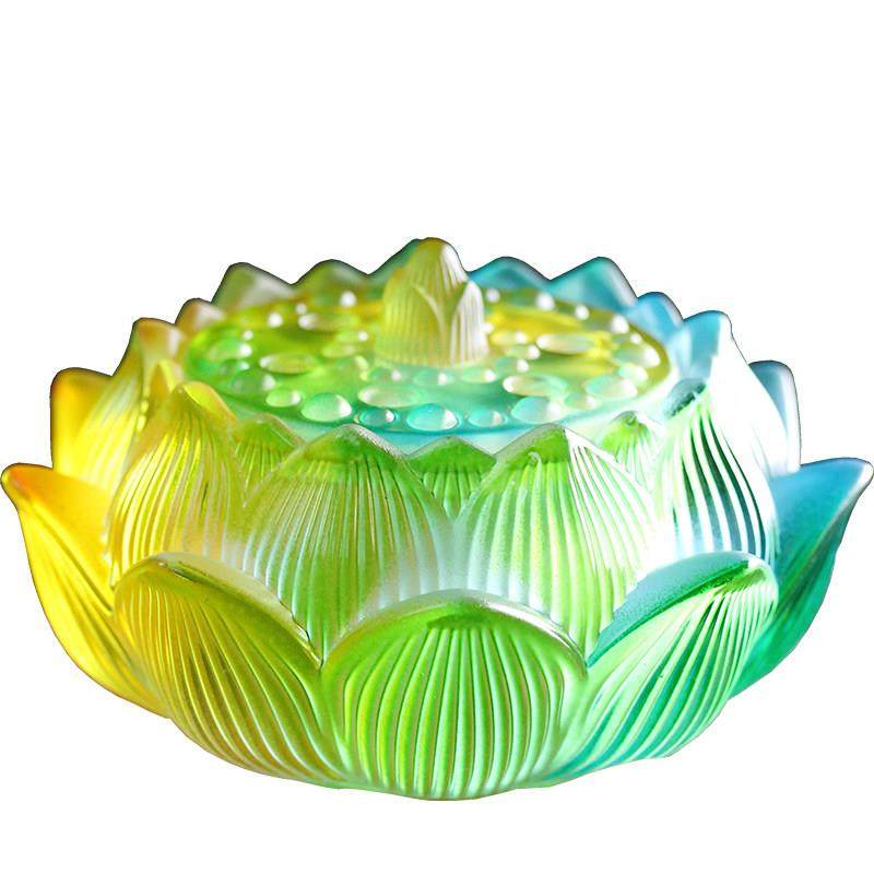 琉璃荷花香炉创意古董碟香檀香沉香睡眠香炉茶道家庭室内装饰,淘宝优惠券,粉丝福利购,淘宝优惠卷