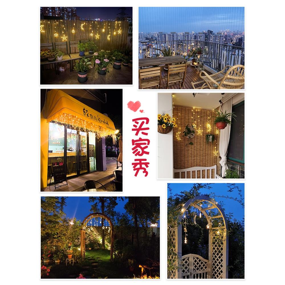 户外吊灯防水太阳能庭院灯室外阳台气氛灯露天台花园装饰星星灯串 - 图3