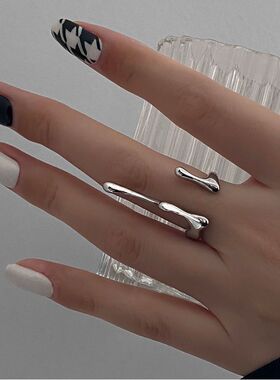 男女冷淡风小众设计戒指开口戒指