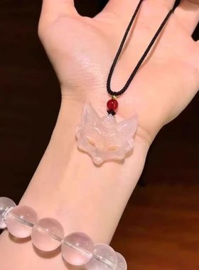 狐狸面罩项链国风美学吊坠守护灵男女编织情侣闺蜜礼物儿童简约