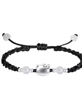 可爱卡通Kitty编织手链新款轻奢猫彩绳闺蜜手绳情侣猫咪学生可爱