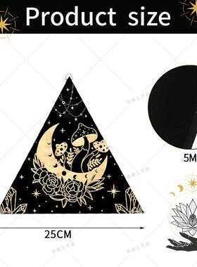 乡村波西米亚墙壁装饰太阳月亮瑜伽墙装饰菱形木眼标志三角钟摆板