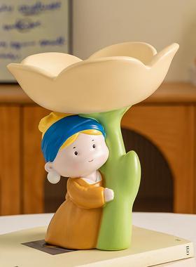 入户门珍珠女孩钥匙收纳玄关摆件客厅桌面家居装饰品乔迁新居礼物