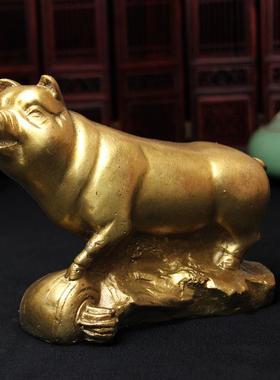 铜十二生肖家居摆件鼠牛虎兔龙蛇马羊猴鸡狗猪大小饰品