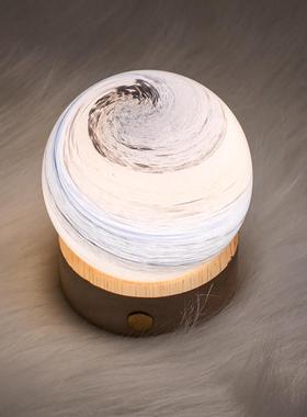 星空星球小夜灯水晶球桌面摆件卧室装饰生日礼物送女生治愈系七夕