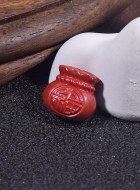 2026原矿朱砂帝王砂散珠福袋福字 DIY饰品挂件吊坠配件手串文玩配