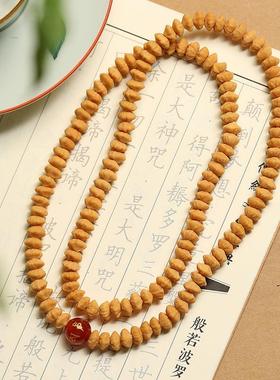 2026金叶莲花菩提佛珠手持飞碟念珠金叶菩提招财项链九华山金钱子