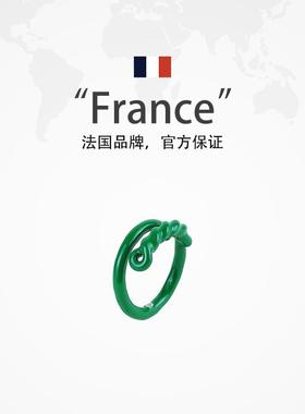 2026【自营】leqiyuan绿色珐瑯彩戒指女时尚小众麻花螺旋设计高级