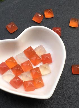 2026糖塔！天然南红玛瑙方形戒面裸石镶嵌绕线编绳戒指吊坠耳钉