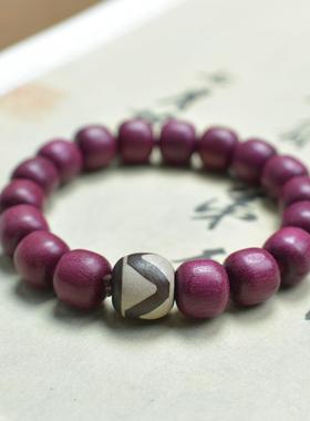 2026檀木天珠手串虎牙玛瑙金丝檀黄花梨绿檀香老型珠男女文玩饰品