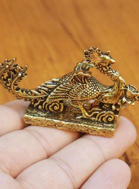 2026实心黄铜凤凰摆件家居客厅办公室龙凤吉祥物结婚礼物火凤凰工