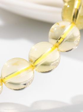 2026晶东珠宝 7A天然柠檬晶手链 晶体通透时尚水晶圆珠礼物手串