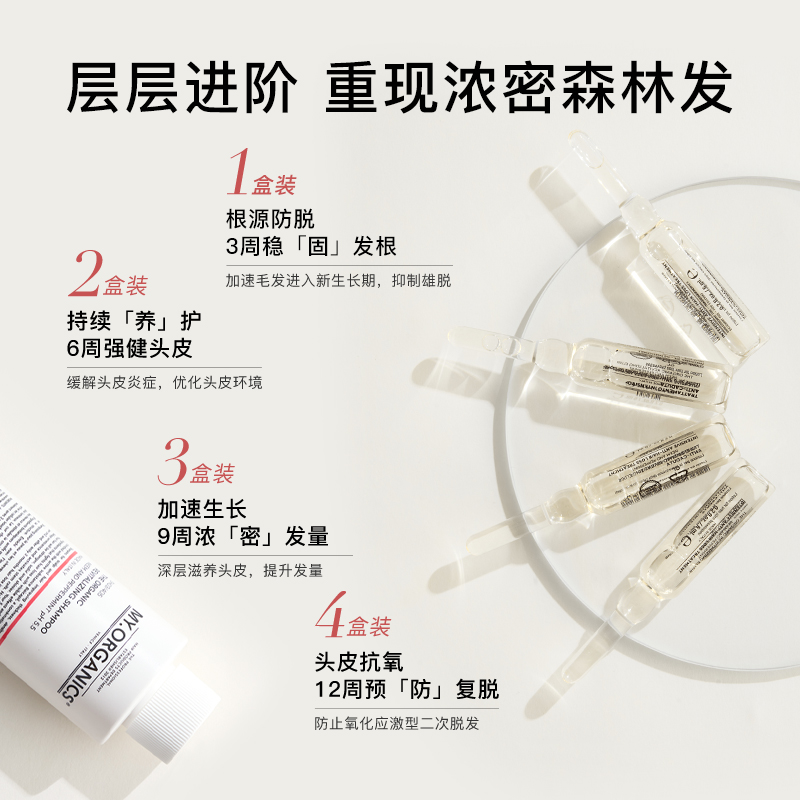 myorganics有机防脱活力安瓶固发密发丰盈发根抗氧修护滋养头皮