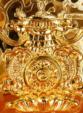 藏式八吉祥金幢双鹿电子酥油灯