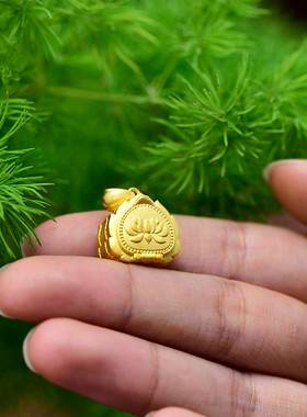 藏式纯银莲华嘎乌盒民族风吊坠