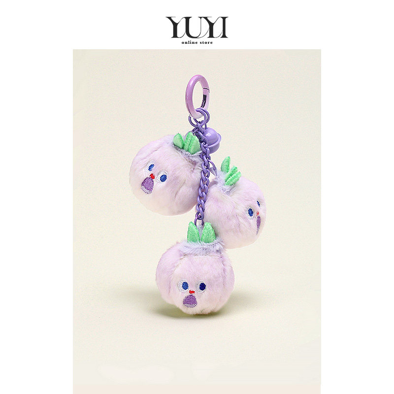YUYI福利款粉色奶油小熊头书包挂件尖叫蔬菜串串叠叠乐小众礼物