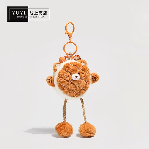 YUYI Небольшая сумка, плюшевый кошелек, наушники, сумка для техники, подвеска, милая кукла, брелок, хлеб, с медвежатами