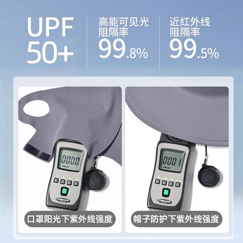 啄木鸟空顶防晒帽女士夏季全脸防紫外线骑行遮阳帽子面罩一体口罩 - 图1