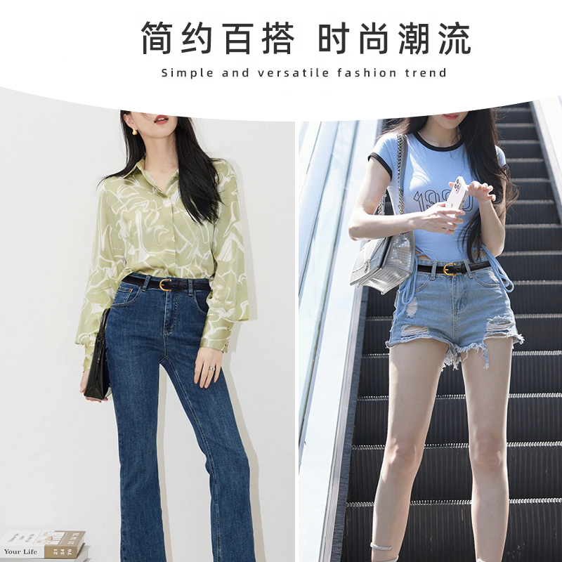 啄木鸟女士皮带2025新款真皮装饰连衣裙腰带牛皮收腰配牛仔裤带细