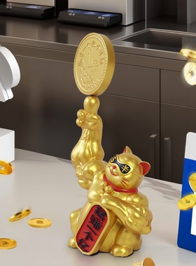 树脂招财猫国潮创意礼品旋转摆件
