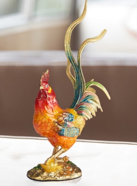 珐琅彩公鸡摆件大吉大利吉祥如意