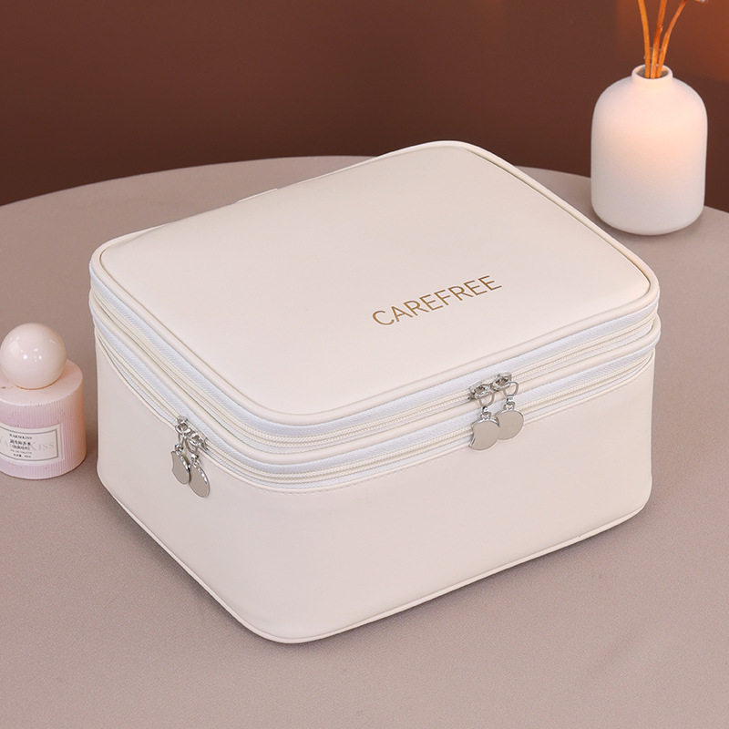 法式轻奢双层大号化妆包大容量旅行便携化妆品收纳包洗漱化妆箱子,淘宝优惠券,粉丝福利购,淘宝优惠卷