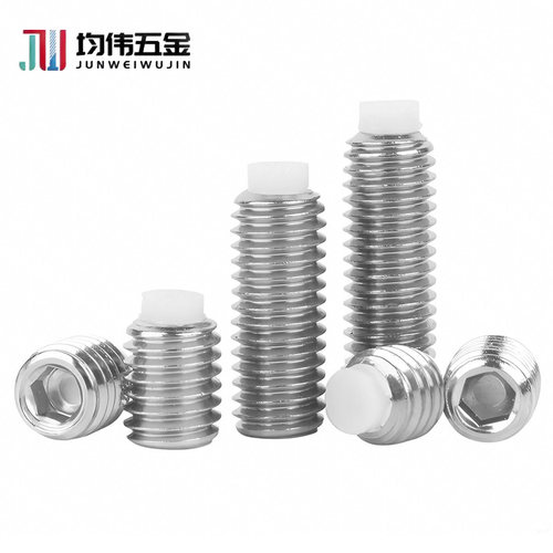 304胶头机米不锈钢调节缓冲防撞螺丝POM塑料头紧钉顶丝M2M2.5M3M4 - 图0