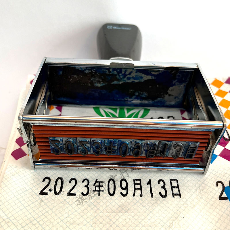手动打码机打生产日期数字可调纸箱编织袋速干擦不掉单双排打码器-图2