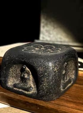 /中式香座茶道香插底座古典石茶宠盖置  四面香插