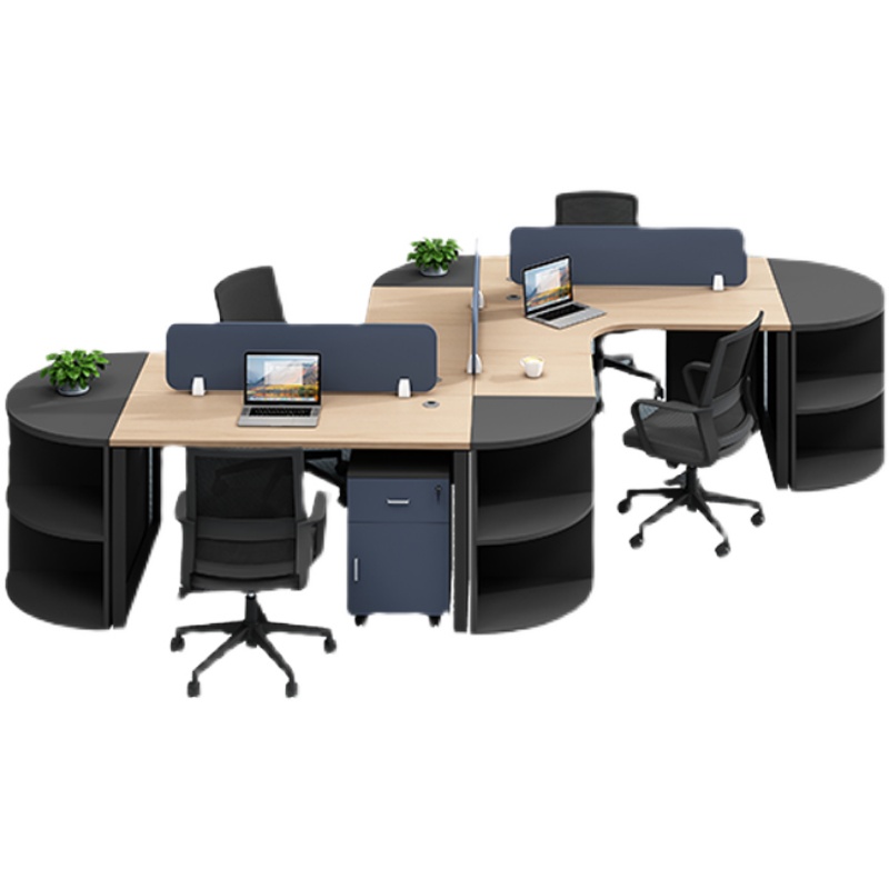 简约现代创意办公家具办公桌椅组合人屏风职员工位电脑桌卡座3/6