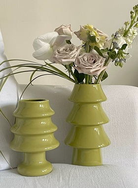 创意圣诞陶瓷花瓶鲜花插花瓶花艺花店diy圣诞家居客厅装饰摆件