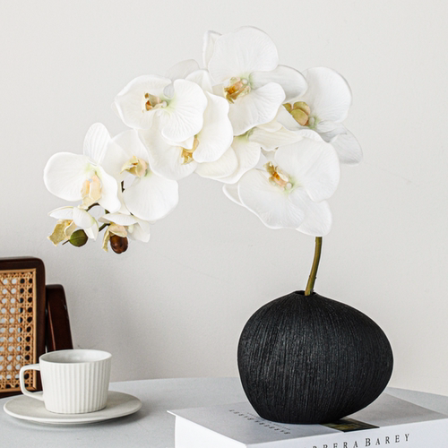 中古风中式蝴蝶兰仿真花高级感花瓶客厅假花桌面摆设插花摆件装饰 - 图2