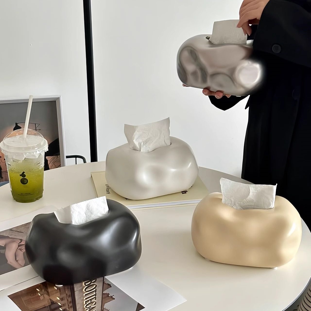 纸巾盒客厅轻奢中古风高级简约纸抽盒餐桌抽纸盒陶瓷家居装饰摆件,淘宝优惠券,粉丝福利购,淘宝优惠卷